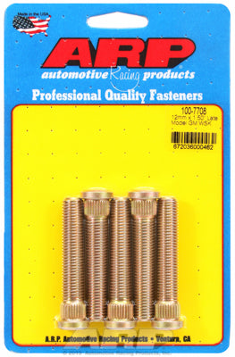 100-7708 | ARP Late Model GM M12x1.50inch Heat Treated 8740 Chromoly Steel Wheel Stud Kit (5 Studs/One Wheel)