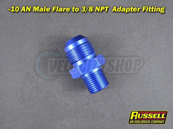 Russell -10 AN to 3/8 NPT Adapter Fitting (Blue)