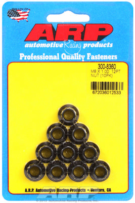 300-8360 | ARP M8 x 1.00 12pt Nut Kit (10 pack)
