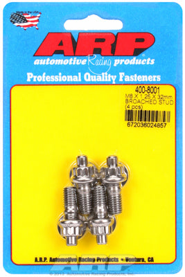 400-8001 | ARP M8 x 1.25 x 32mm Broached 4 Piece Stud Kit