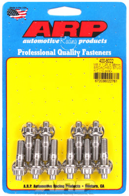 400-8022 | ARP M8 x 1.25 x 38mm Broached 10 Piece Stud Kit