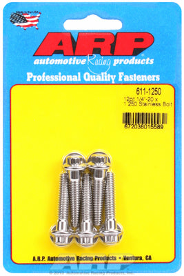 611-1250 | ARP 1/4in x 20 - 1.25in UHL 12pt SS Bolt (5/pkg)