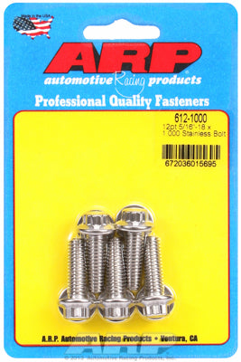 612-1000 | ARP 5/16 Inch -18 x 1.000 12pt SS Bolts (5/pkg)