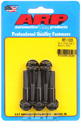 661-1005 | ARP M8 x 1.25 40mm Hex Black Oxide Bolts (5/pkg)