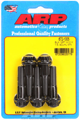 672-1005 | ARP M10 x 1.50 x 40 12pt Black Oxide Bolts (5/pkg)