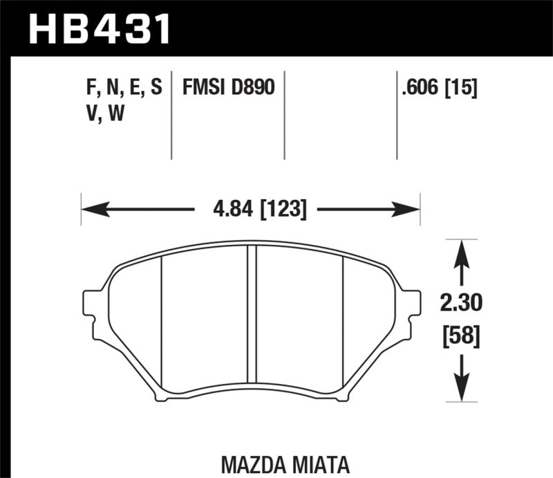 Hawk HP+ Street Front Brake Pads D890 | HB431N.606