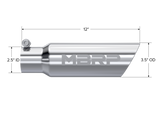 MBRP Universal Tip 3in O.D. Dual Wall Angled 2 inlet 12 length