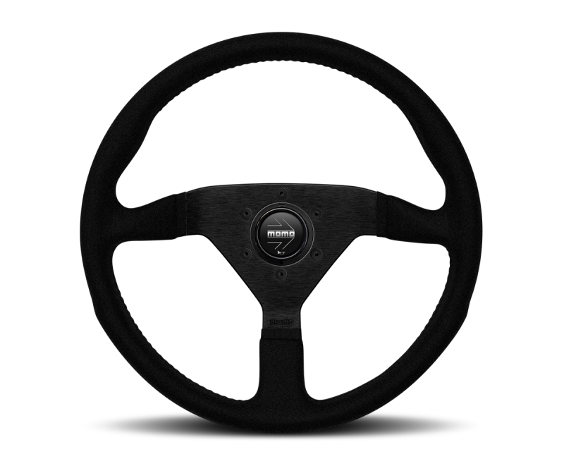 Momo 320mm Montecarlo Alcantara Steering Wheel Black on Black