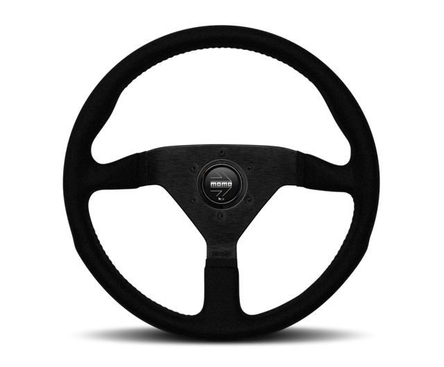 Momo 320mm Montecarlo Alcantara Steering Wheel Black on Black