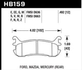 Hawk 03-05 Mazda Miata Rear ER-1 Brake Pad Set | HB159D.492