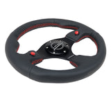 NRG Reinforced Steering Wheel (320mm) Black Leather w/Dual Buttons