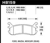 Hawk 94-05 Miata / 01-05 Normal Suspension Blue 9012 Race Rear Brake Pads (D636) | HB159E.492