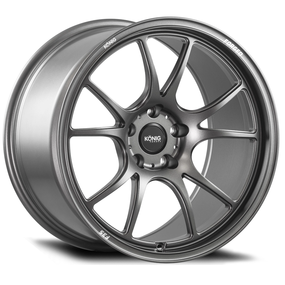 Konig F3S Forged Wheel 18X9.5 5X114.3 ET35 Satin Charcoal Knurled Bead