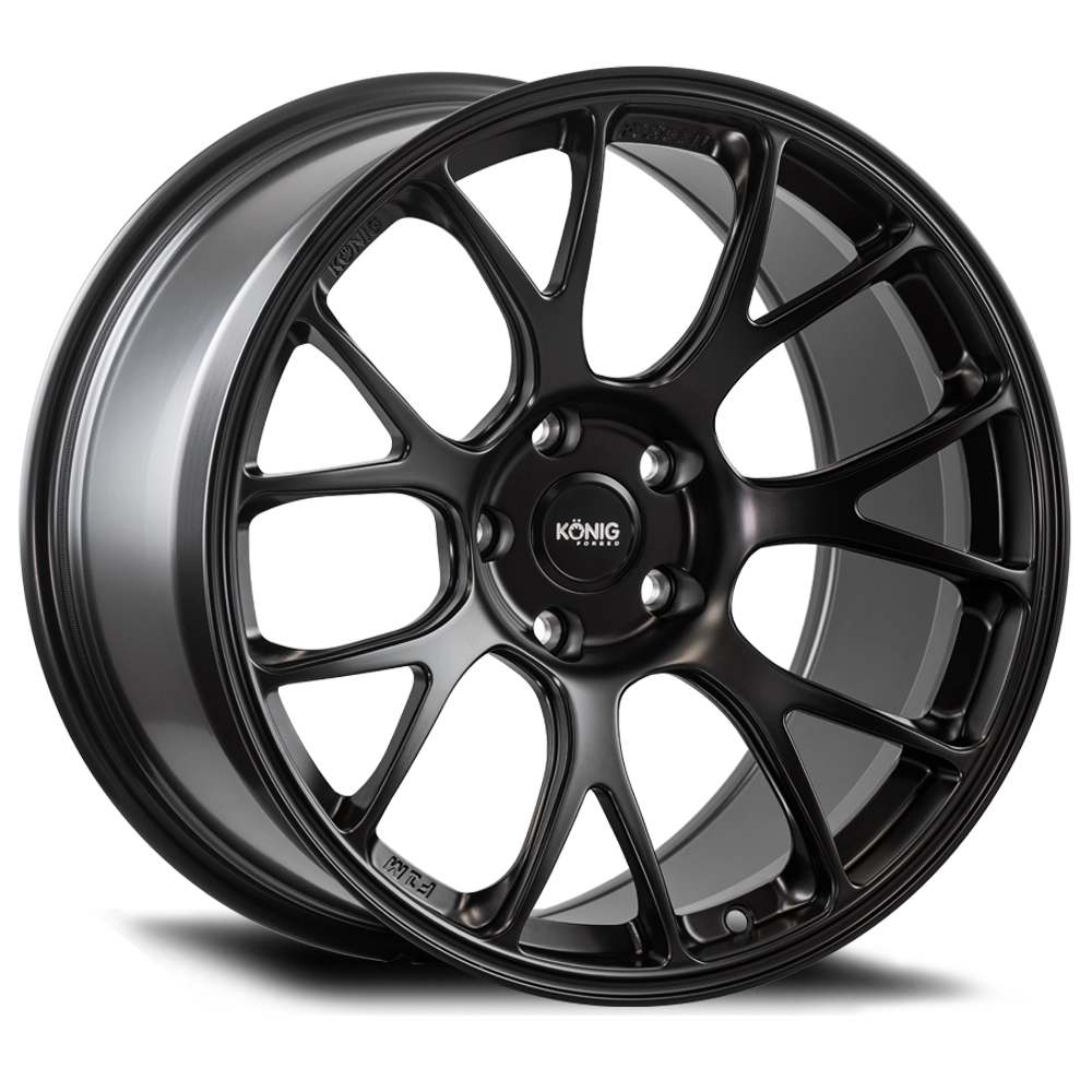 Konig Forged F1M 17X9 4X100 ET45 Satin Black Knurled Bead