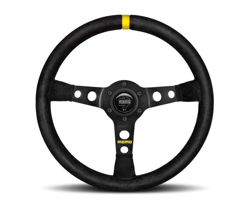 Momo MOD07 Steering Wheel 350mm Black Suede/Black Spokes/1 Stripe