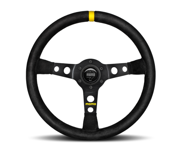 Momo MOD07 Steering Wheel 350mm Black Suede/Black Spokes/1 Stripe