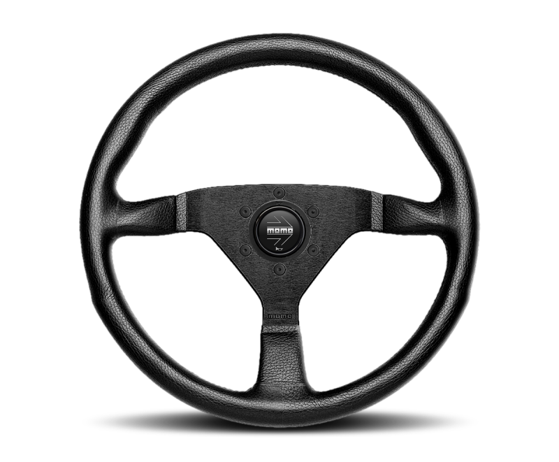 Momo Montecarlo Steering Wheel 320mm Black Leather/Black Stitch/Black Spokes