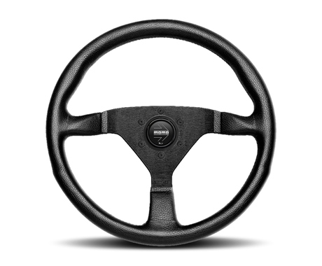 Momo Montecarlo Steering Wheel 320mm Black Leather/Black Stitch/Black Spokes