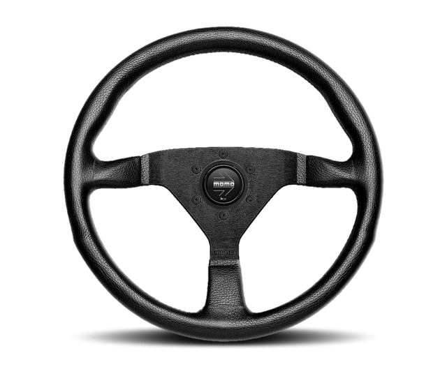 Momo Montecarlo Steering Wheel 320mm Black Leather/Black Stitch/Black Spokes