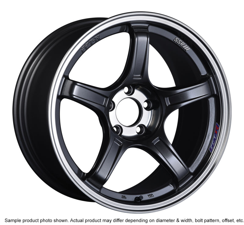 SSR GTX03 18x9.5 5x100 38mm Offset Black Graphite Wheel - High-performance alloy wheel with a sleek black graphite finish, perfect for enhancing the look and performance of your vehicle.