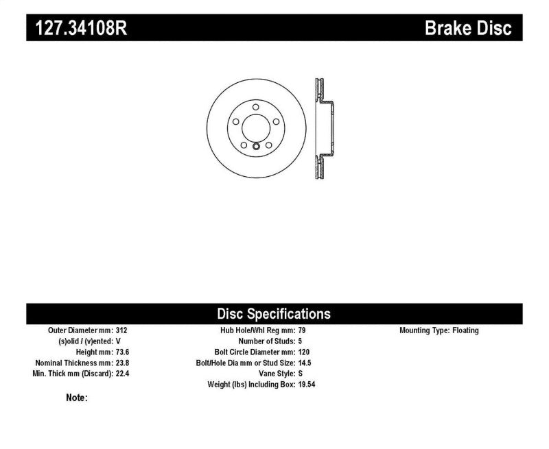 StopTech 9/07-09 BMW 328 Slotted & Drilled Right Front Rotor