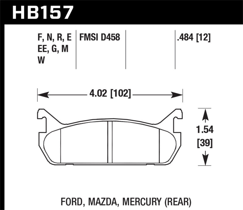 Hawk DTC-60 Rear Race Brake Pads | HB157G.484