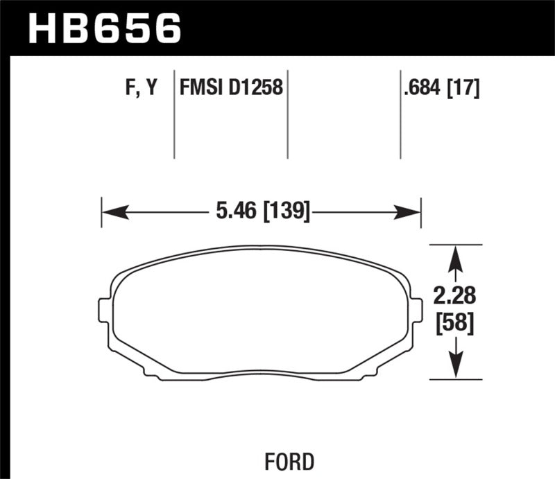 Hawk 07-15 Ford Edge / 07-15 Lincoln MKX / 07-17 Mazda CX-9 LTS Street Front Brake Pads | HB656Y.684