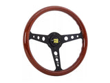 Momo Indy Steering Wheel 350 mm - Magoany Wood/Brshd Black Spokes