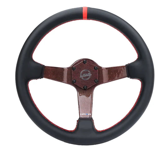 CARBON FIBER COLORED STEERING WHEEL 350MM DEEP DISH