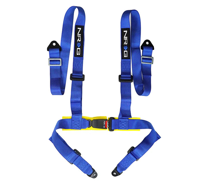 NRG 4 Point Seat Belt Harness / Buckle Lock- Blue