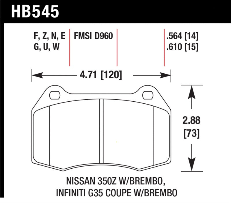 Hawk HPS 5.0 Front Brake Pads | HB545B.564