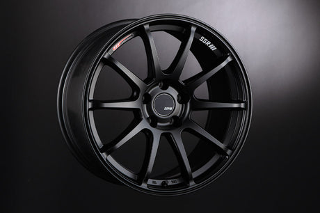 SSR GTV02 18x8.5 5x114.3 40mm Offset Flat Black Wheel for 2005-2007 Subaru STI and 2011+ Scion tC