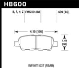 Hawk Performance Ceramic Rear Brake Pads | HB600Z.539