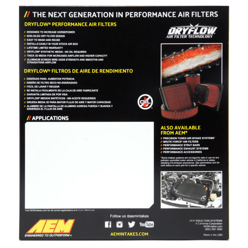 AEM 16-18 Honda CR-V L4-1.5L F/I DryFlow Filter