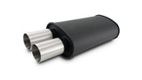 Vibrant Streetpower Flat Black Muffler 9x5x15in Body 2.5in Inlet ID 3in Tip OD w/Dual Straight Tips