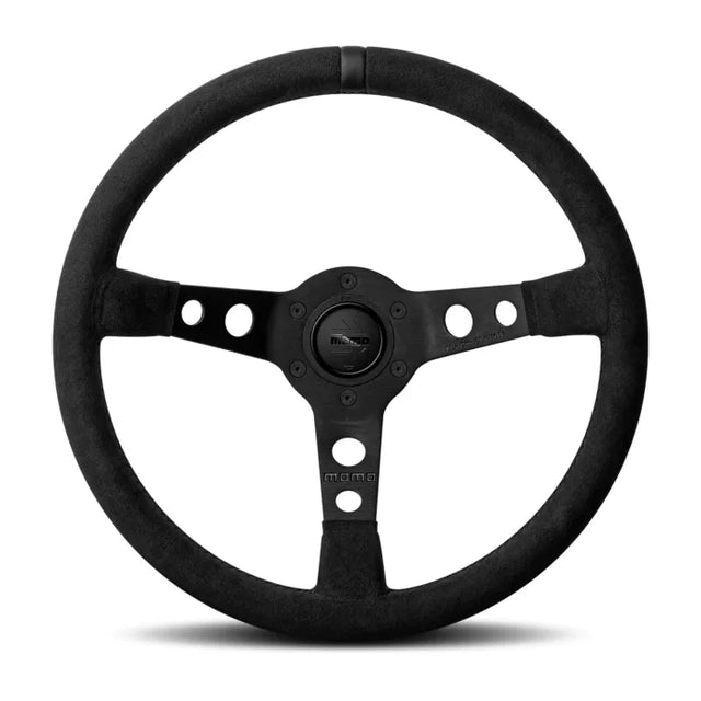 Momo MOD07 Black Edition Steering Wheel 350mm - Black Spokes/Black Stitch/1 Stripe