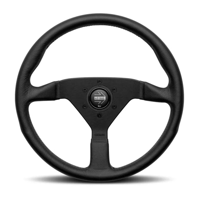 Momo Montecarlo Steering Wheel 380mm Black Leather/Black Stitch/Black Spokes