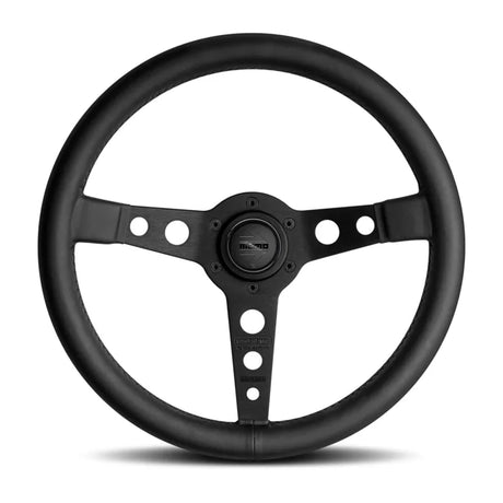 Momo Prototipo Steering Wheel 350mm Black Leather/Black Stitch/Black Spokes