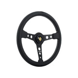 Momo Prototipo Steering Wheel 370 mm - Black Leather/White Stitch/Brushed Black Ano Spokes