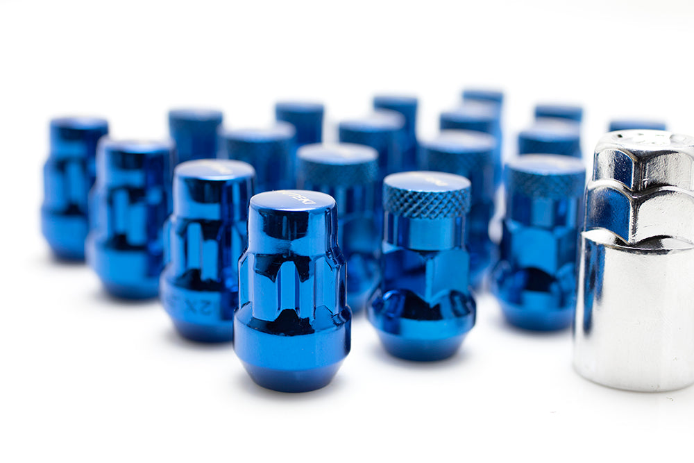 Wheel Mate Muteki SR35 Close End Lug Nuts w/ Lock Set - Blue 12x1.50 35mm (20pcs/set)