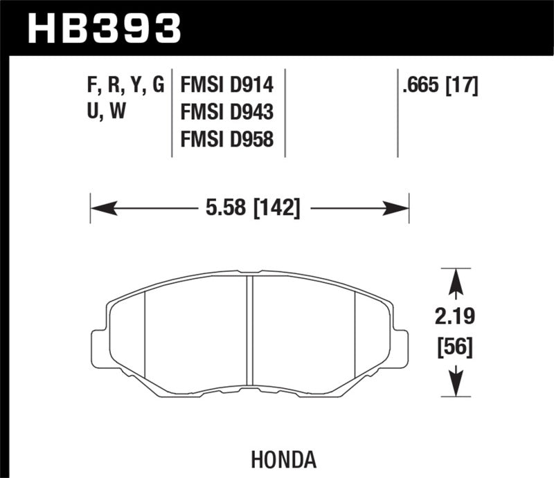 Hawk HP+ Street Front Brake Pads | HB393N.665