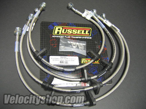 Russell Edelbrock Stainless Brake Lines 88-91 Civic CRX Si w/ Rear Disc