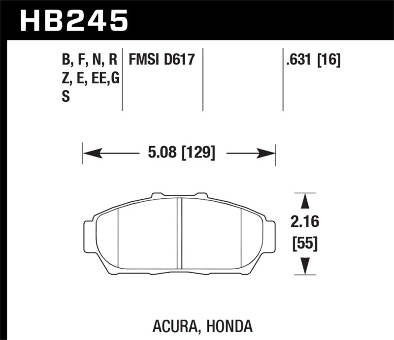 Hawk DTC-60 Race Front Brake Pads | HB245G.631