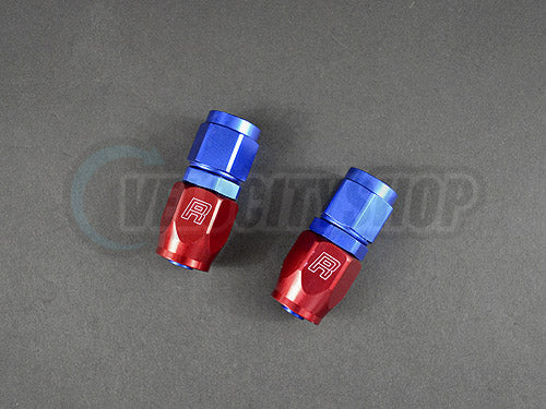 Russell -6 AN Straight Hose End Fittings Red/Blue (Pair)