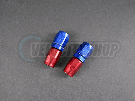Russell -4 AN Straight Hose End Fittings Red/Blue (Pair)