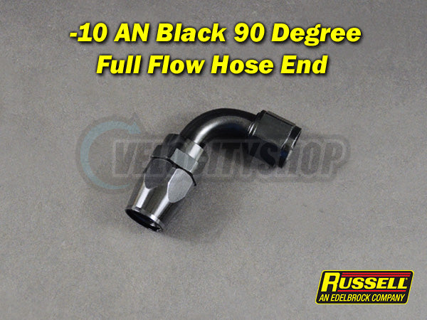 Russell -10 AN Full Flow 90 Degree Hose End Black