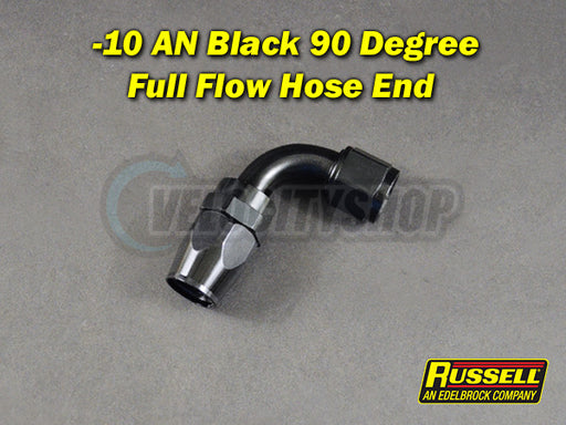 Russell -10 AN Full Flow 90 Degree Hose End Black