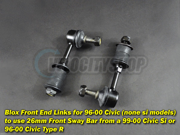Blox Front Sway Bar End Links for 96-00 Civic none Si to use EK CTR and 99-00 Si 26mm Front Bar