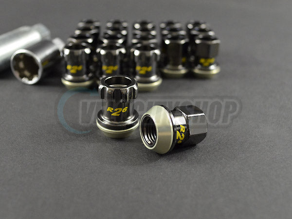 Project Kics R26 Racing Composite Lug Nuts Black 12 x 1.5mm - 20 pcs