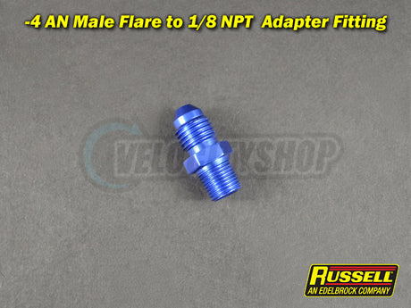 Russell -4 AN to 1/8 NPT Adapter Fitting (Blue)